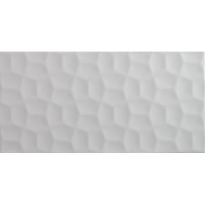 Adella Viso White Ceramic Tile - Textured