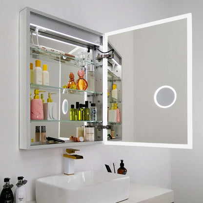 24" Alicia MC Series LED Medicine Cabinet (Surface Mount/Recessed) (Left Hinge)