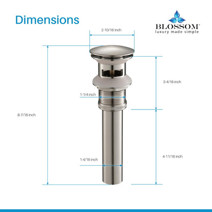 1-1/4” Brass Pop-up with Overflow – BA02 001