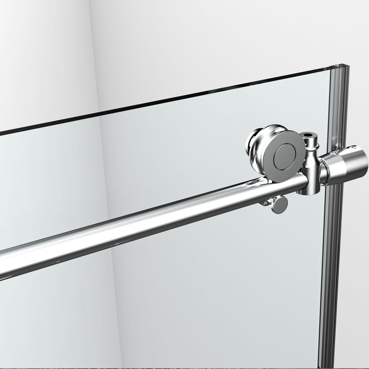 BR01 Joseph Frameless Single Sliding Shower Door with Klearteck Treatment (3/8" Thickness) (Chrome)