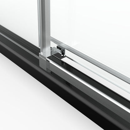 BR01 Joseph Frameless Single Sliding Tub Door with Klearteck Treatment (3/8" Thickness) (Brushed Nickel)