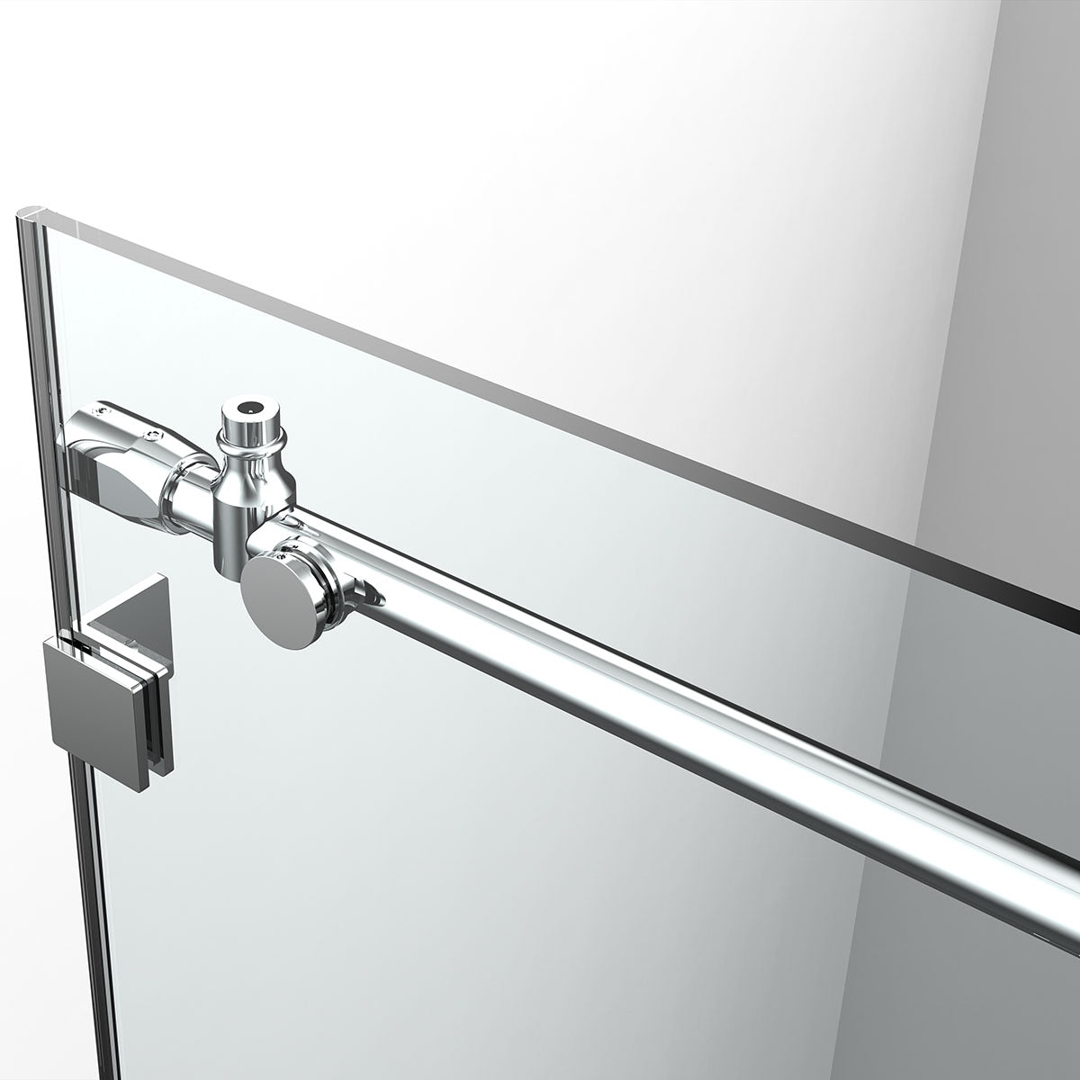 BR01 Joseph Frameless Single Sliding Shower Door with Klearteck Treatment (3/8" Thickness) (Chrome)