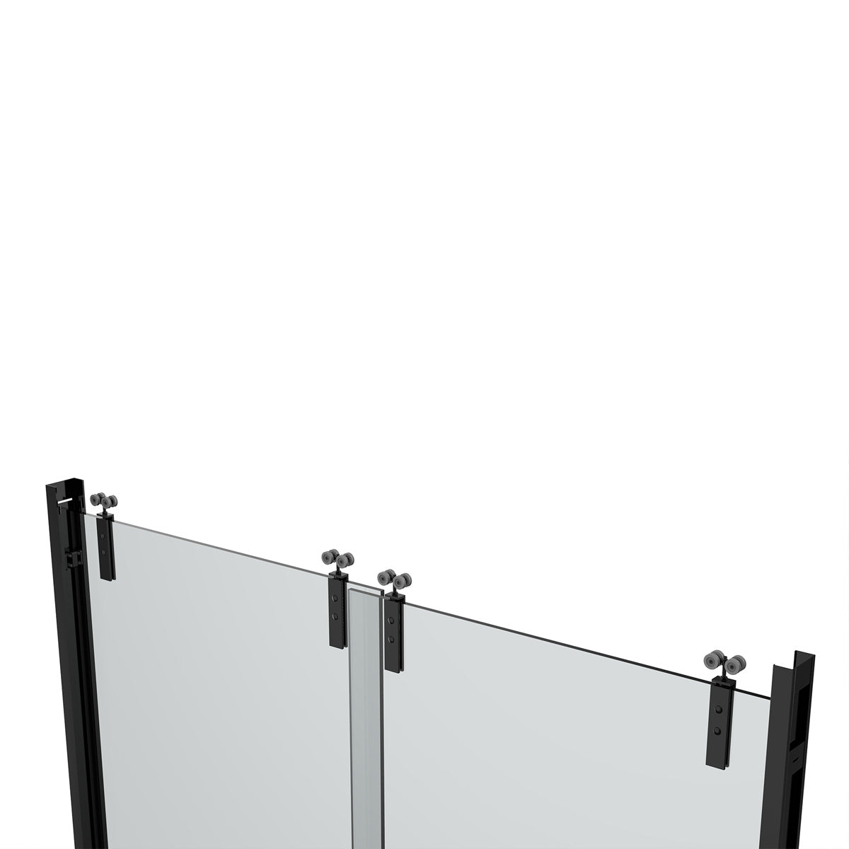 60" AC23 series Bypass Tub Door with Klearteck Treatment (3/8" Thickness) (Matte Black)