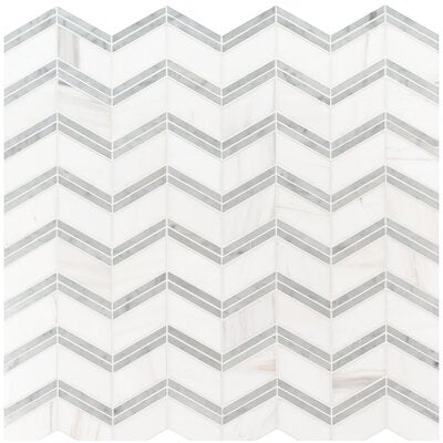 Bianco Dolomite Cheveron Mosaic