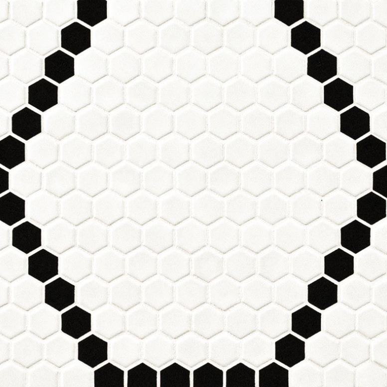 White And Black Hive Pattern Matte