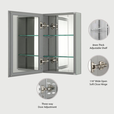 Aluminum Medicine Cabinet with Mirror – MC8 1526  - Shop at Home Craft Studio - 3