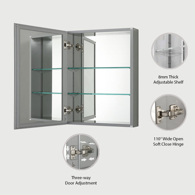 Aluminum Medicine Cabinet with Mirror – MC8 1620  - Shop at Home Craft Studio - 3