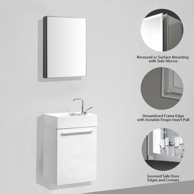 Aluminum Medicine Cabinet with Mirror – MC8 1620  - Shop at Home Craft Studio - 6
