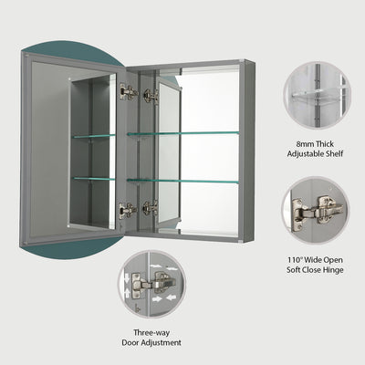 Aluminum Medicine Cabinet with Mirror – MC8 2031  - Shop at Home Craft Studio - 3