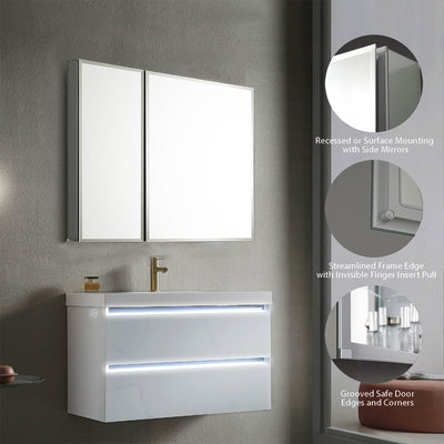 Aluminum Medicine Cabinet with Mirror – MC8 2526  - Shop at Home Craft Studio - 5