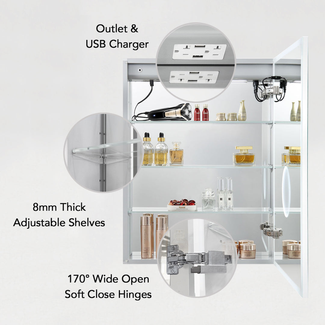 Asta – 20 Inches LED Medicine Cabinet  - Shop at Home Craft Studio - 4