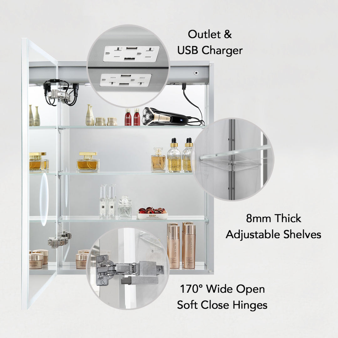 Asta – 24 Inches LED Medicine Cabinet  - Shop at Home Craft Studio - 4