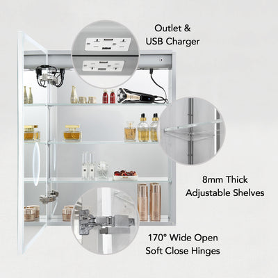 Asta – 24 Inches LED Medicine Cabinet  - Shop at Home Craft Studio - 4