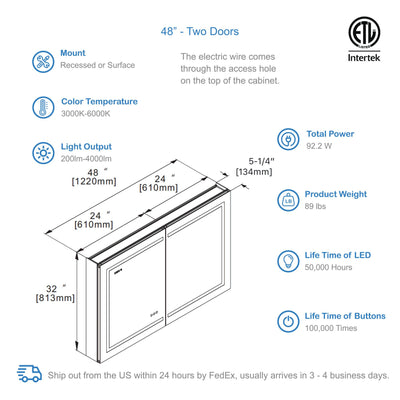 Asta – 48 Inches LED Medicine Cabinet  - Shop at Home Craft Studio - 3