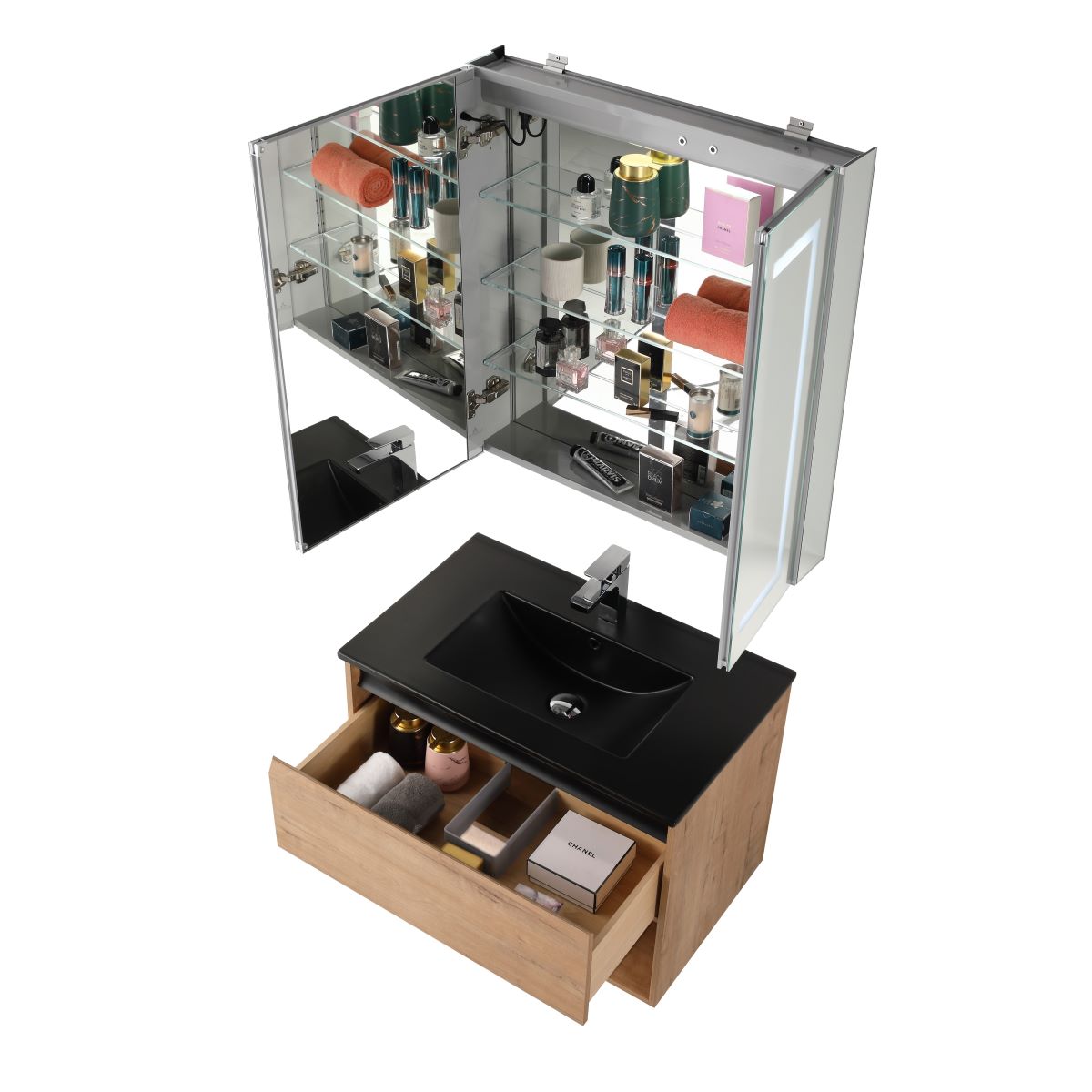 Bergen 30″ Vanity （Dual LED Illuminated）  - Shop at Home Craft Studio - 9