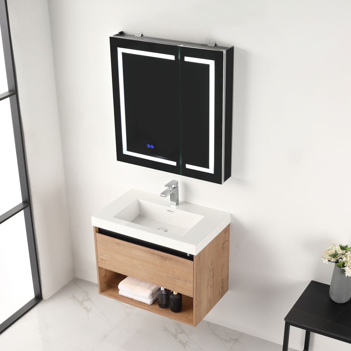 Bergen 30″ Vanity （Dual LED Illuminated）  - Shop at Home Craft Studio - 12