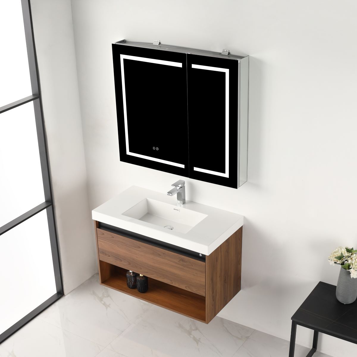 Bergen 36″ Vanity (Dual LED Illuminated）  - Shop at Home Craft Studio - 6