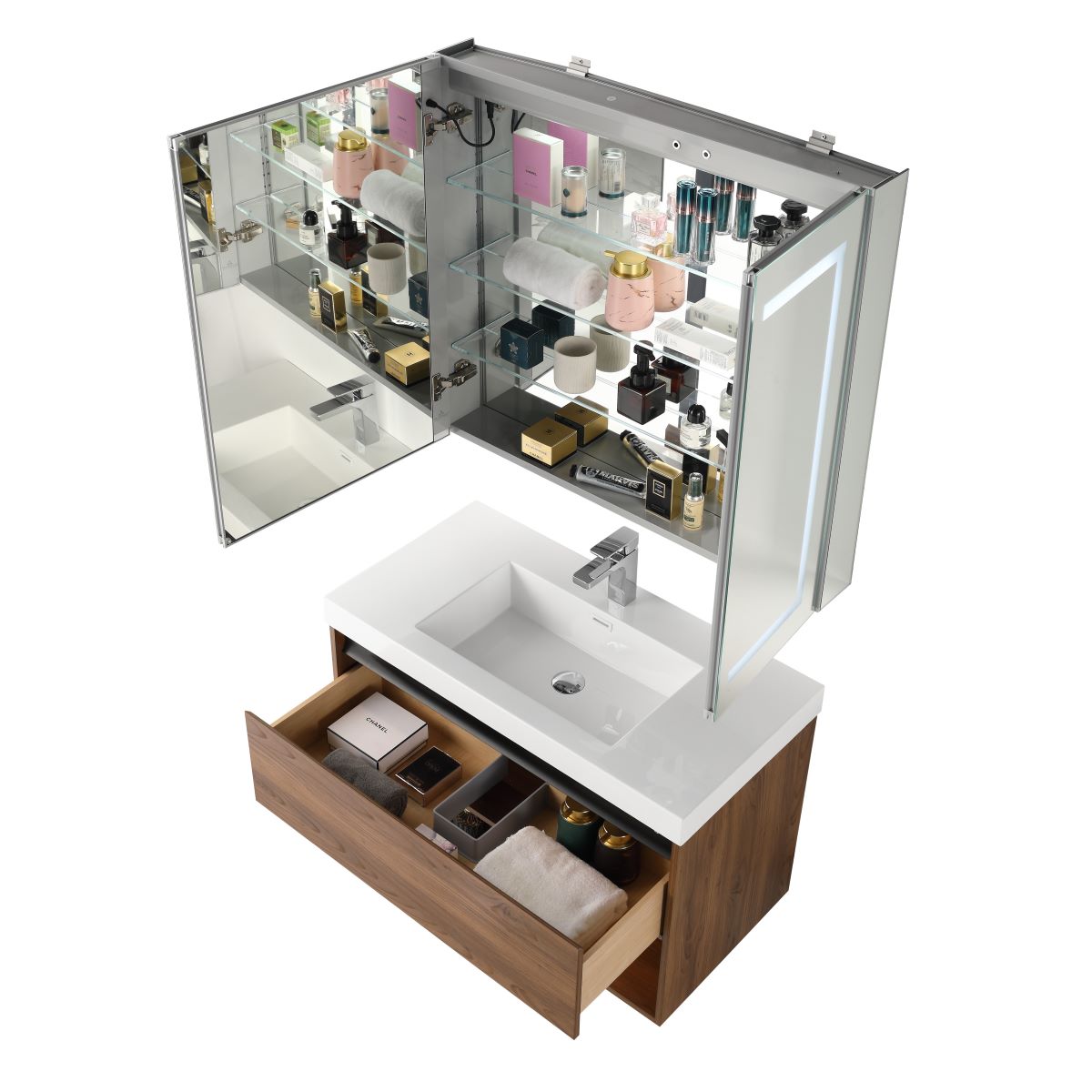Bergen 36″ Vanity (Dual LED Illuminated）  - Shop at Home Craft Studio - 8