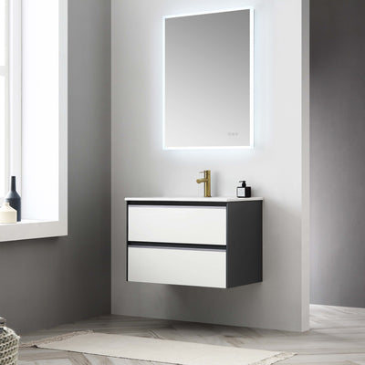 Berlin – 30 Inch Vanity – Glossy White & Glossy Grey  - Shop at Home Craft Studio - 2