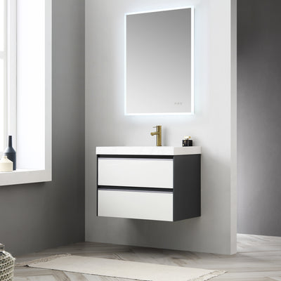 Berlin – 30 Inch Vanity – Glossy White & Glossy Grey  - Shop at Home Craft Studio - 4