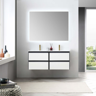 Berlin – 48 Inch Vanity – Glossy White & Glossy Grey  - Shop at Home Craft Studio - 1