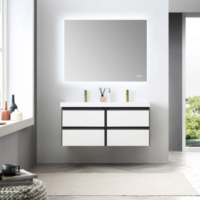 Berlin – 48 Inch Vanity – Glossy White & Glossy Grey  - Shop at Home Craft Studio - 3
