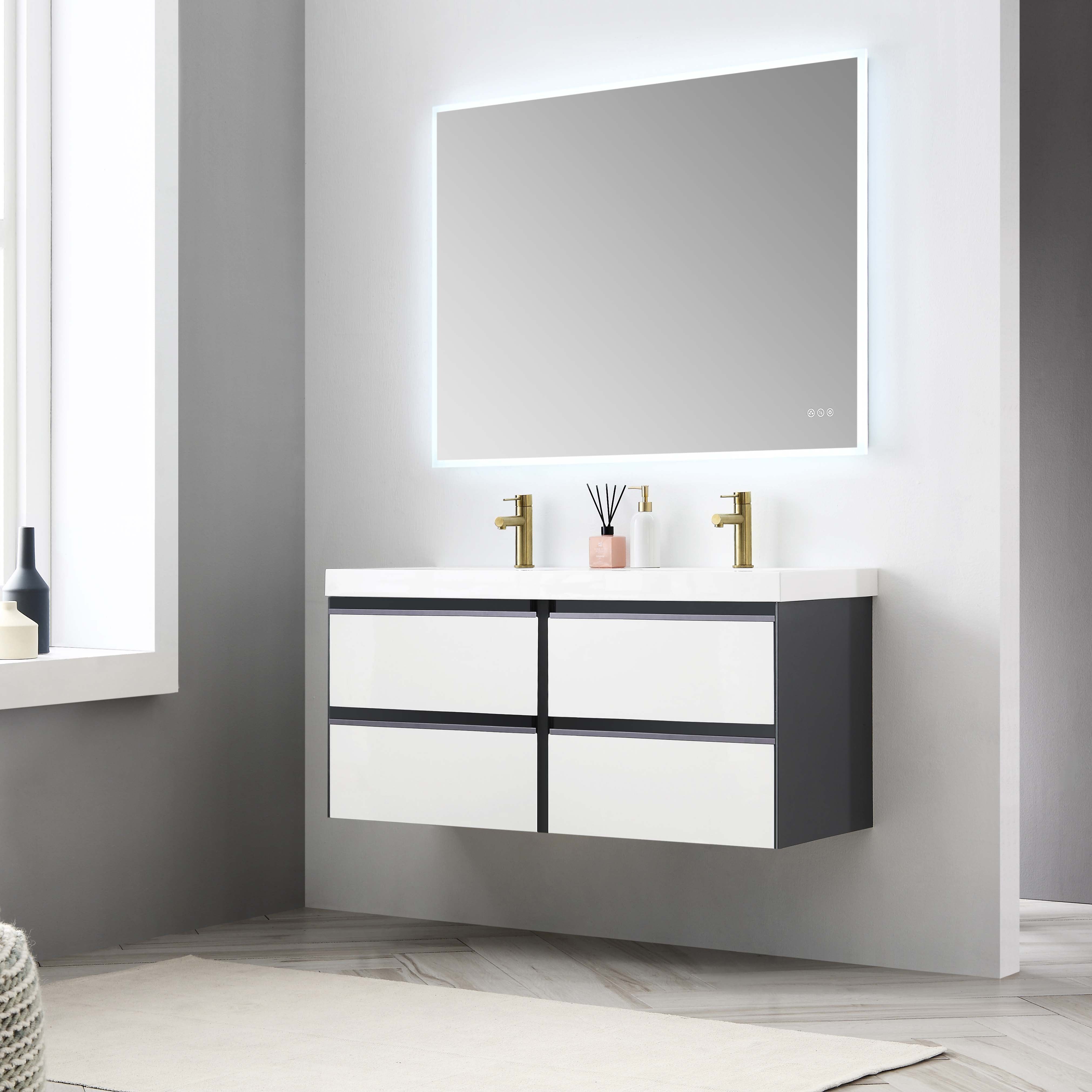 Berlin – 48 Inch Vanity – Glossy White & Glossy Grey  - Shop at Home Craft Studio - 4