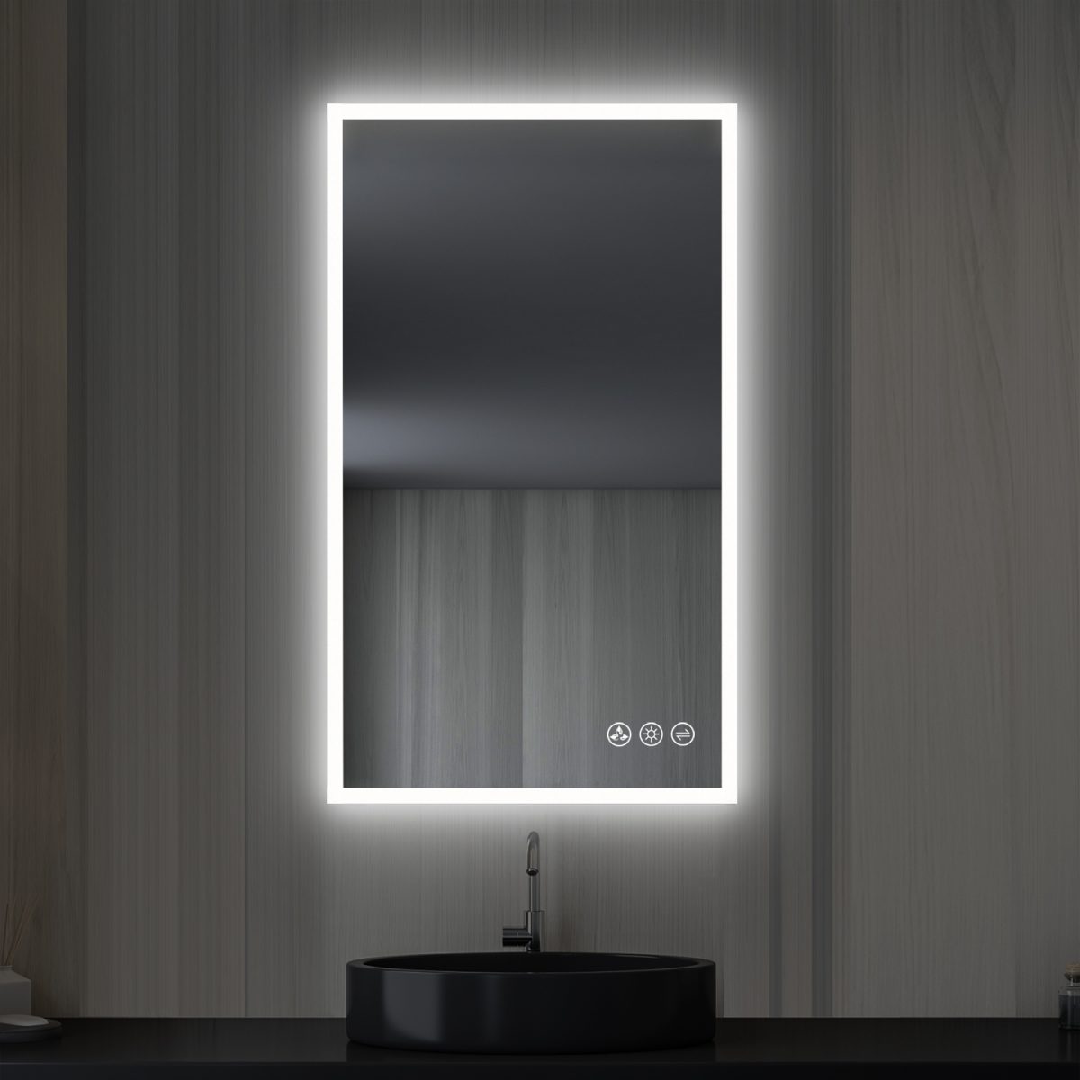 Beta 21″x36″ LED Mirror with Frosted Sides  - Shop at Home Craft Studio - 1