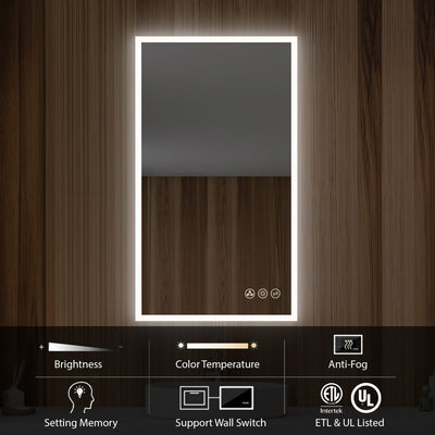 Beta 21″x36″ LED Mirror with Frosted Sides  - Shop at Home Craft Studio - 3