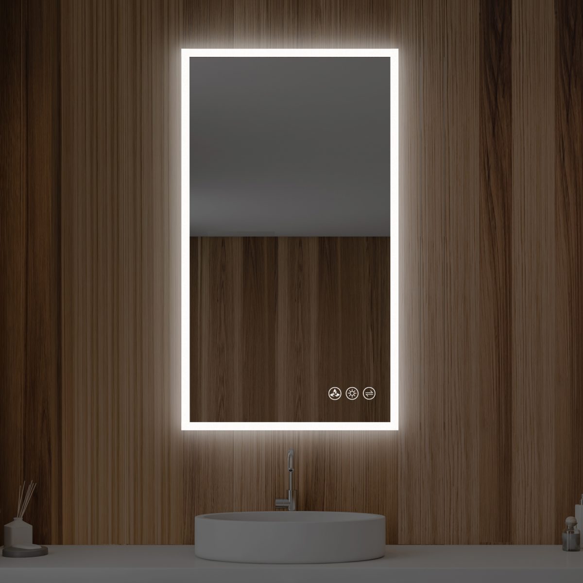 Beta 21″x36″ LED Mirror with Frosted Sides  - Shop at Home Craft Studio - 5
