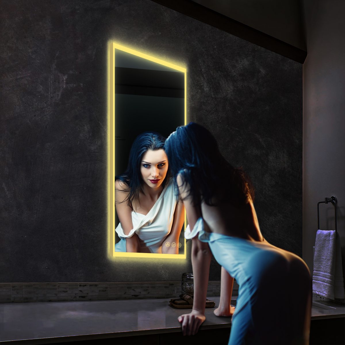 Beta 21″x36″ LED Mirror with Frosted Sides  - Shop at Home Craft Studio - 11