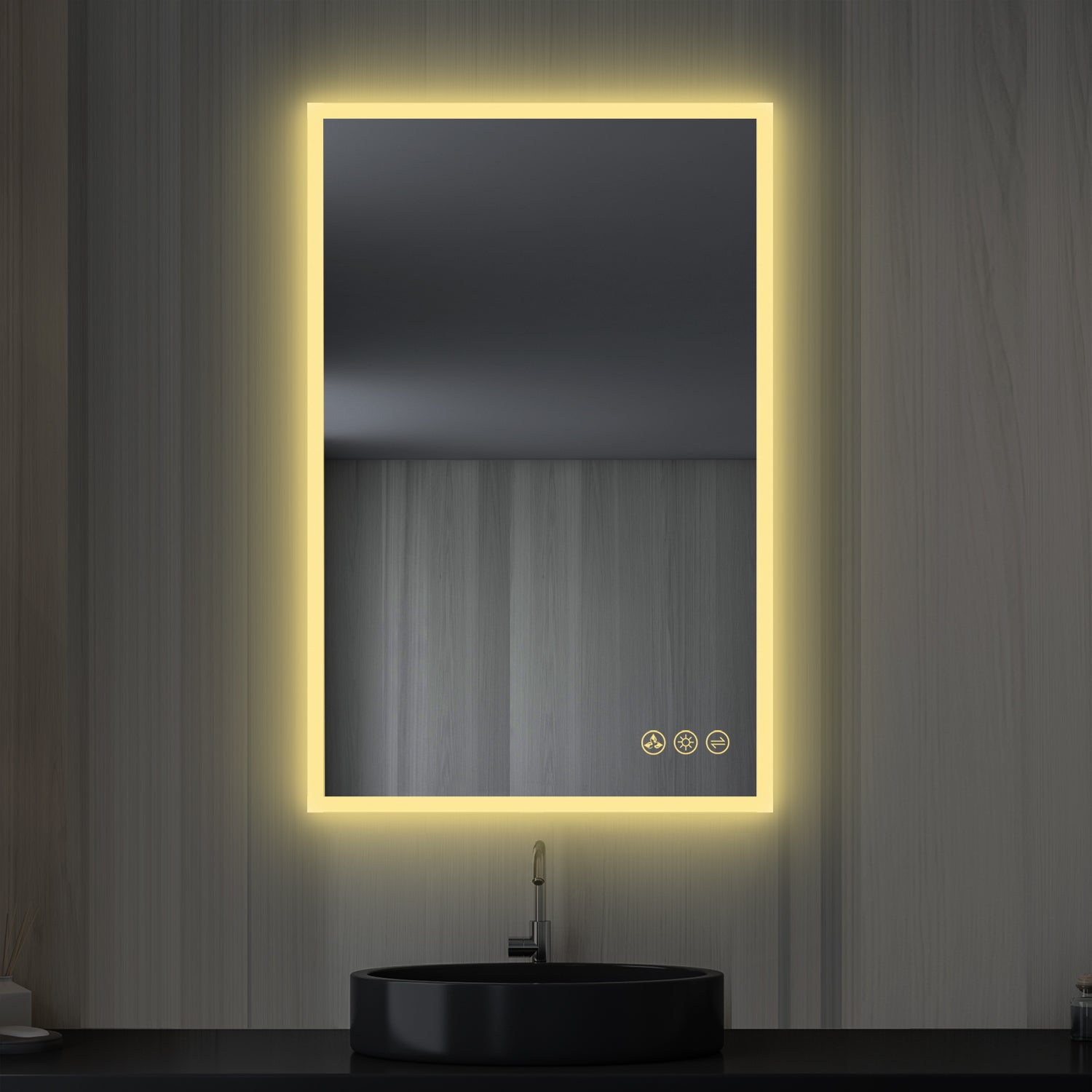 Beta 24″x36″ LED Mirror with Frosted Sides  - Shop at Home Craft Studio - 2