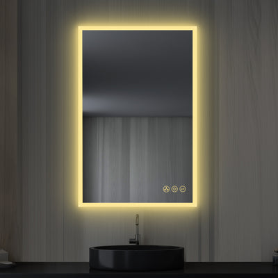 Beta 24″x36″ LED Mirror with Frosted Sides  - Shop at Home Craft Studio - 2