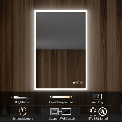 Beta 24″x36″ LED Mirror with Frosted Sides  - Shop at Home Craft Studio - 3