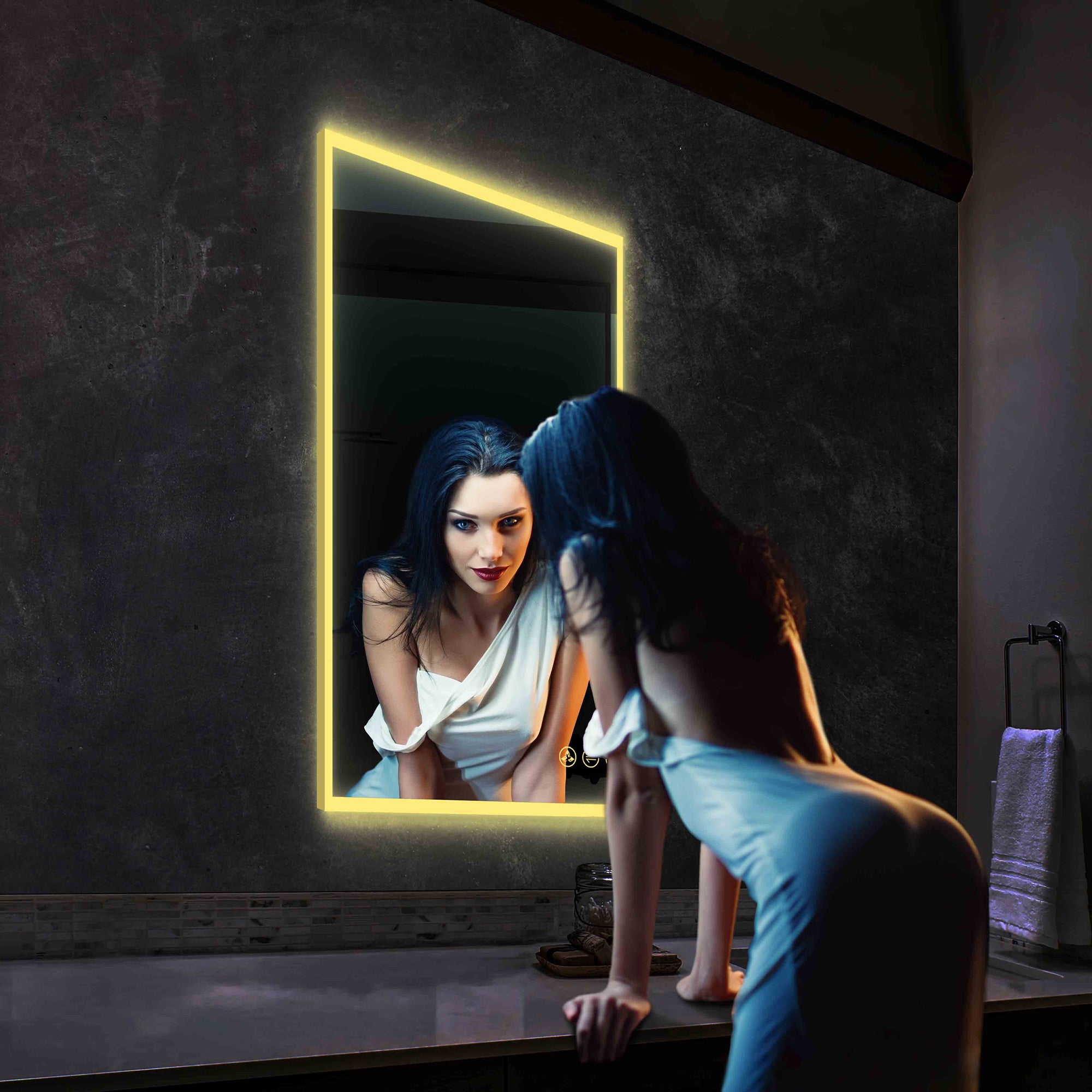 Beta 24″x36″ LED Mirror with Frosted Sides  - Shop at Home Craft Studio - 10