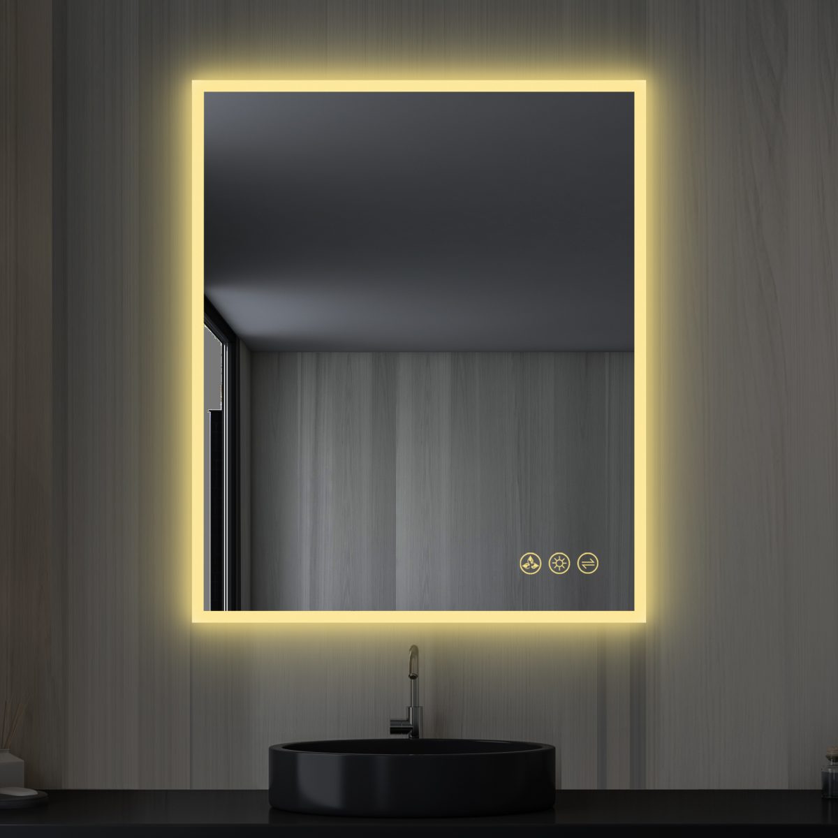 Beta 30″x36″ LED Mirror with Frosted Sides  - Shop at Home Craft Studio - 2
