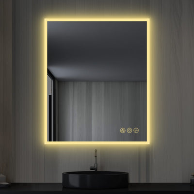 Beta 30″x36″ LED Mirror with Frosted Sides  - Shop at Home Craft Studio - 2