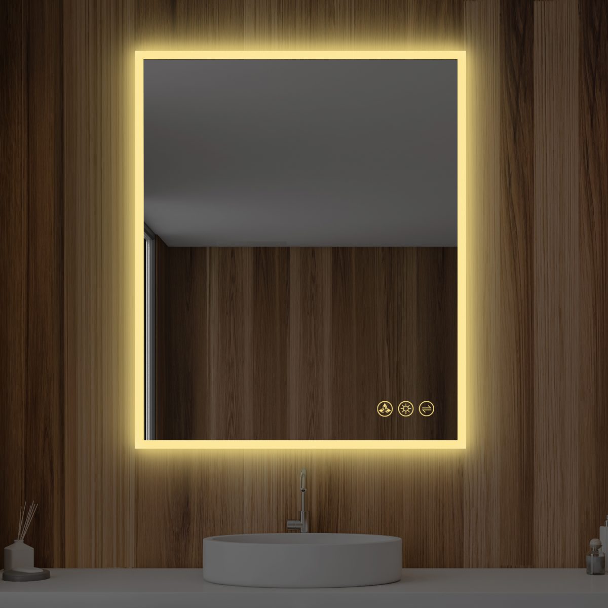 Beta 30″x36″ LED Mirror with Frosted Sides  - Shop at Home Craft Studio - 6