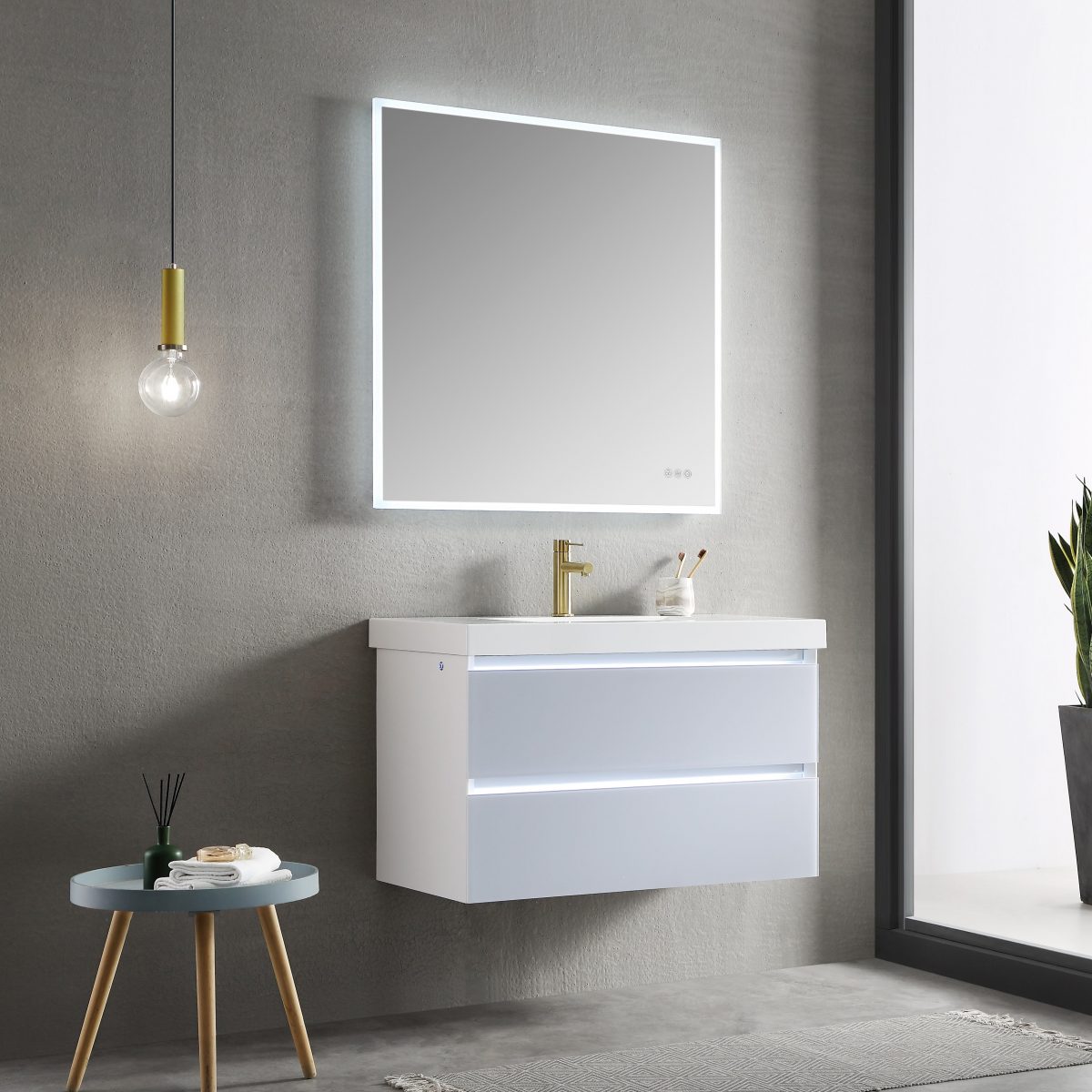 Beta 30″x36″ LED Mirror with Frosted Sides  - Shop at Home Craft Studio - 12