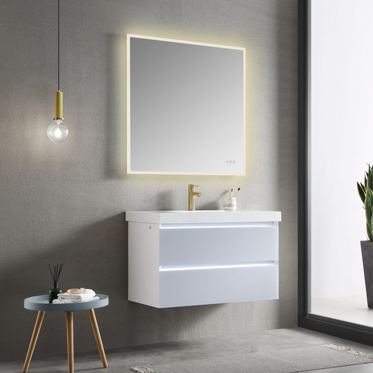 Beta 30″x36″ LED Mirror with Frosted Sides  - Shop at Home Craft Studio - 13