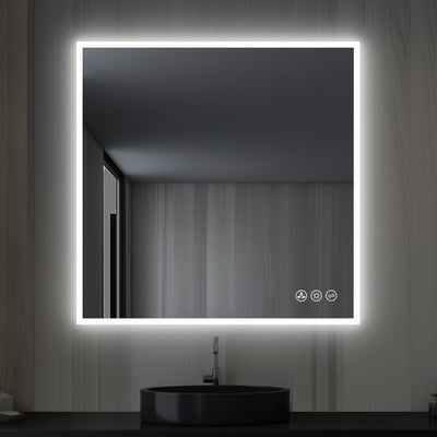 Beta 36″x36″ LED Mirror with Frosted Sides  - Shop at Home Craft Studio - 1