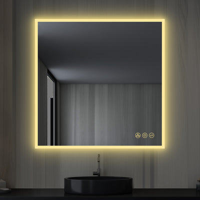 Beta 36″x36″ LED Mirror with Frosted Sides  - Shop at Home Craft Studio - 2