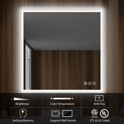 Beta 36″x36″ LED Mirror with Frosted Sides  - Shop at Home Craft Studio - 3