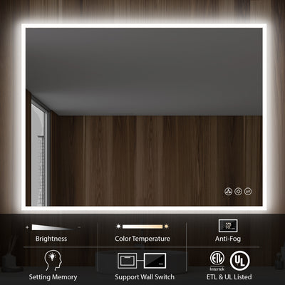 Beta 48″x30″ LED Mirror with Frosted Sides  - Shop at Home Craft Studio - 3