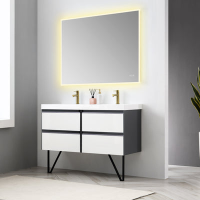 Beta 48″x30″ LED Mirror with Frosted Sides  - Shop at Home Craft Studio - 13