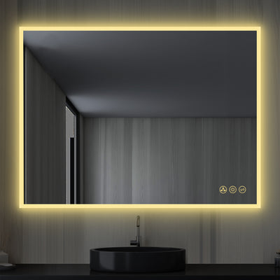 Beta 48″x36″ LED Mirror with Frosted Sides  - Shop at Home Craft Studio - 2