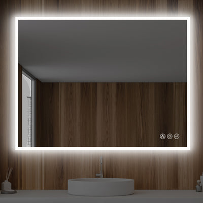 Beta 48″x36″ LED Mirror with Frosted Sides  - Shop at Home Craft Studio - 6