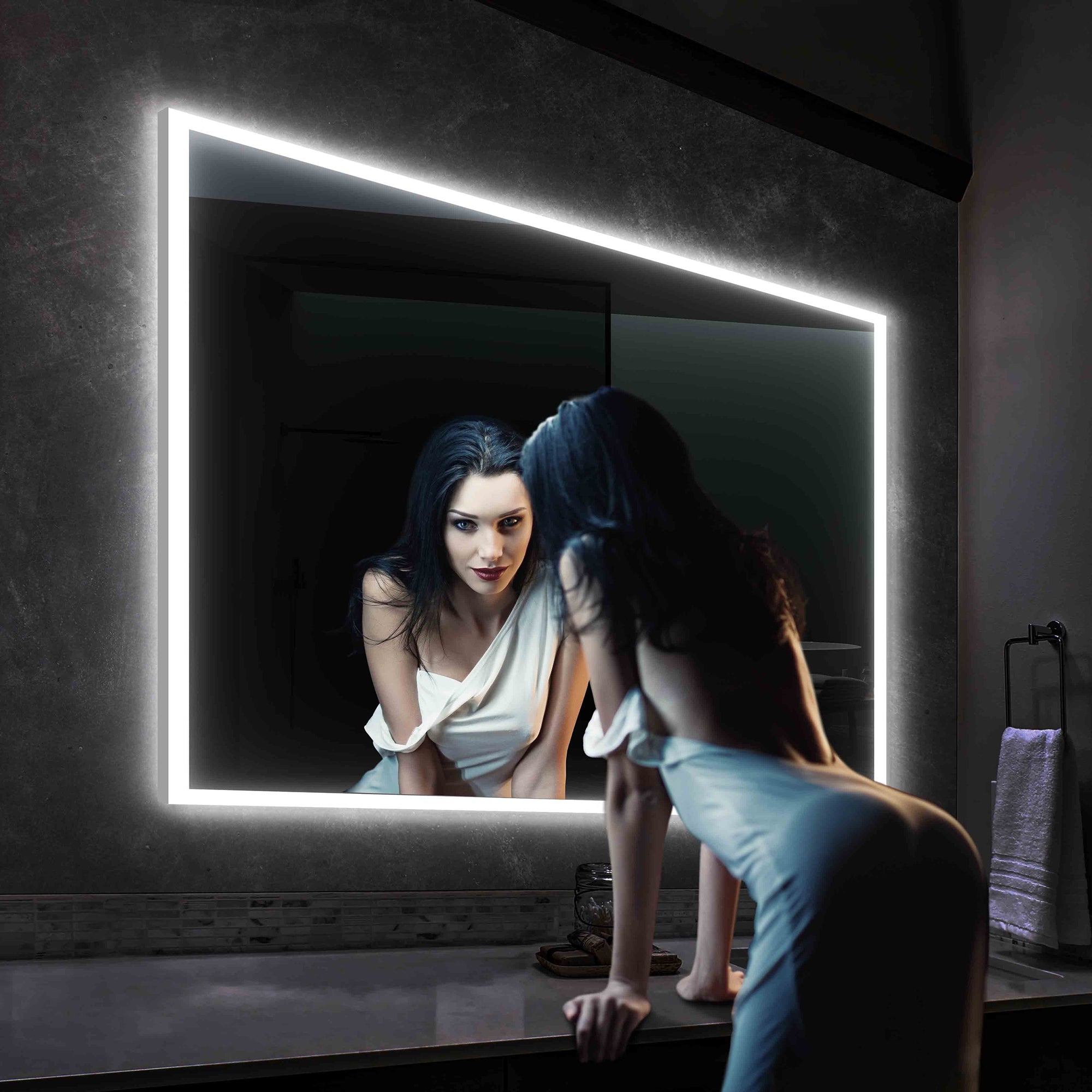 Beta 48″x36″ LED Mirror with Frosted Sides  - Shop at Home Craft Studio - 11