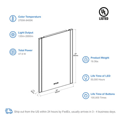 Binary 20″ LED Mirror  - Shop at Home Craft Studio - 21
