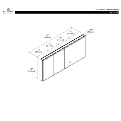 Capella – 72 Inch LED Medicine Cabinet  - Shop at Home Craft Studio - 4